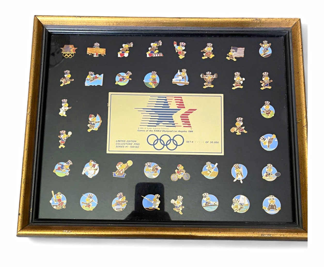 Los Angeles 1984 Olympics Limited Edition Collector Pins Series #1 Framed Set