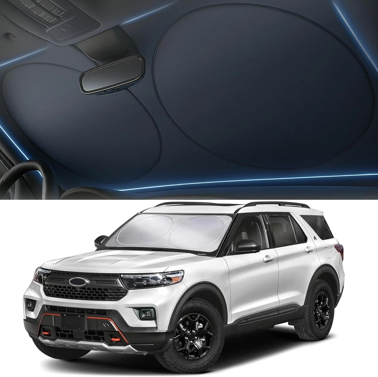 Autovir Windshield Sun Shade, Foldable Car Window Shades, 280T Visor Shade Autovir Windshield Sun Shade, Foldable Car Window Shades, 280T Visor Shade