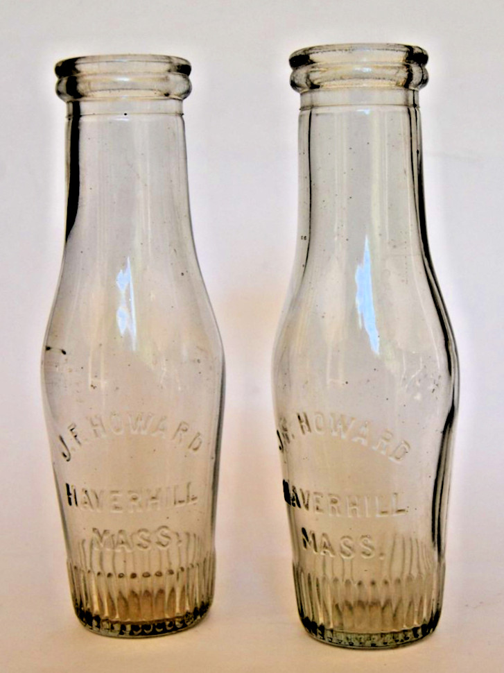 Lot 2 Vintage J.F. Howard Haverhill MASS Salad Dressing Condiment Bottles 1920s Lot 2 Vintage J.F. Howard Haverhill MASS Salad Dressing Condiment Bottles 1920s
