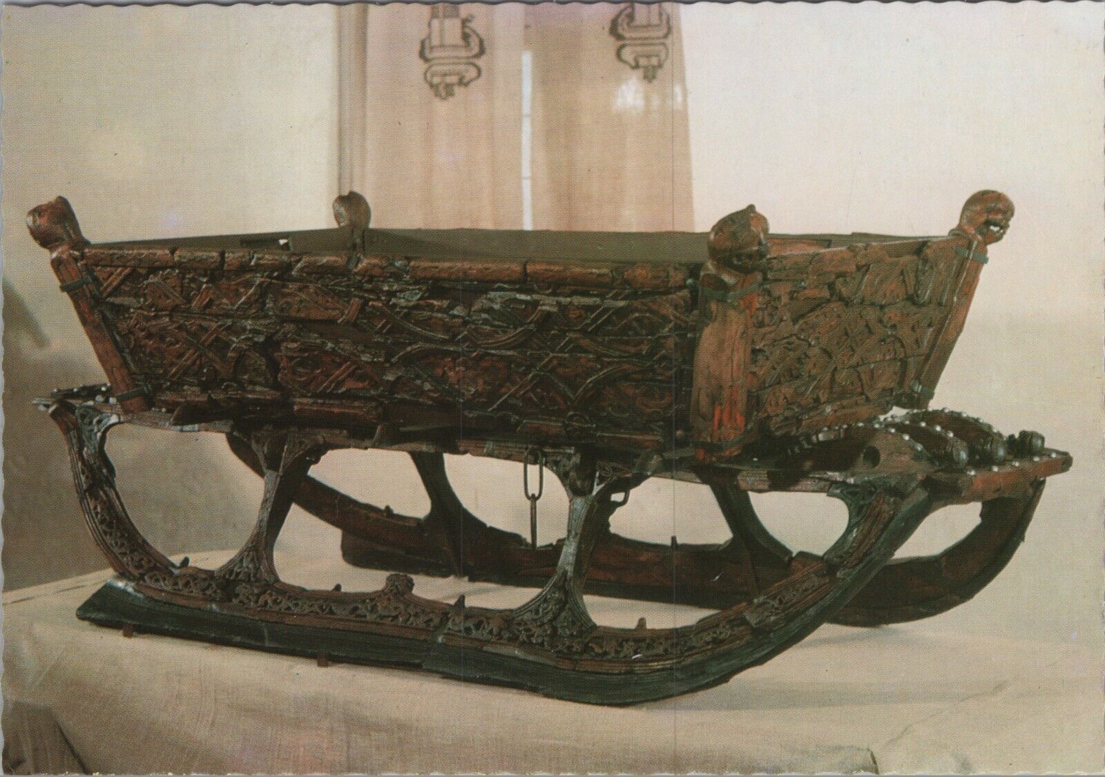 A Carved Sleigh from Oseberg, Norway UNP Vintage Postcard 6178c4 MR ALE