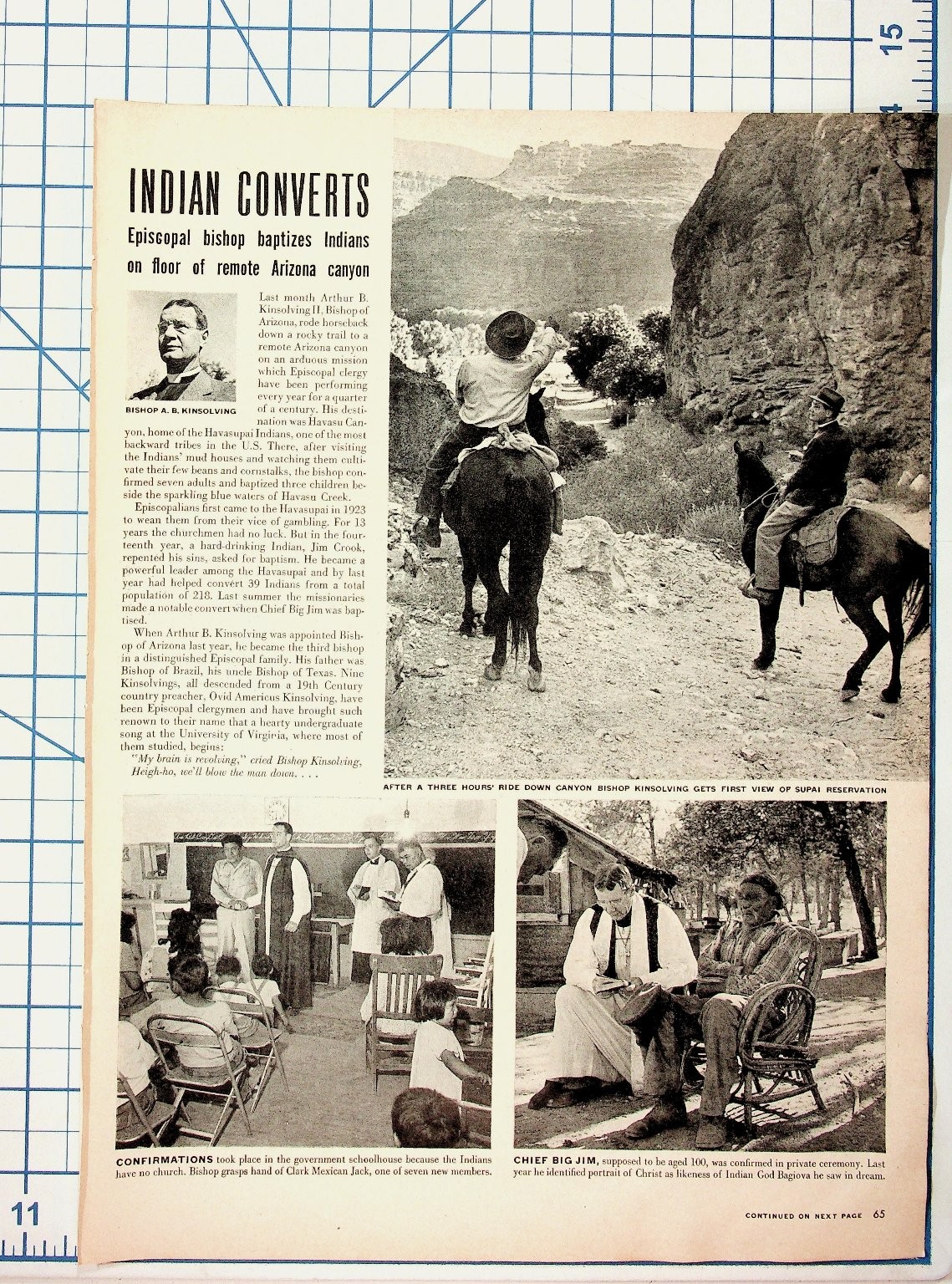 1940s Havasupai Indian Converts Arizona Canyon Episcopal Mission Article