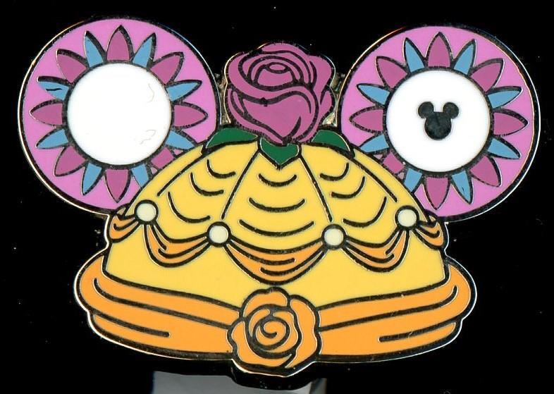 DLR Belle Ear Hats Hidden Mickey 2024 Beauty and the Beast Disney Pin 162775