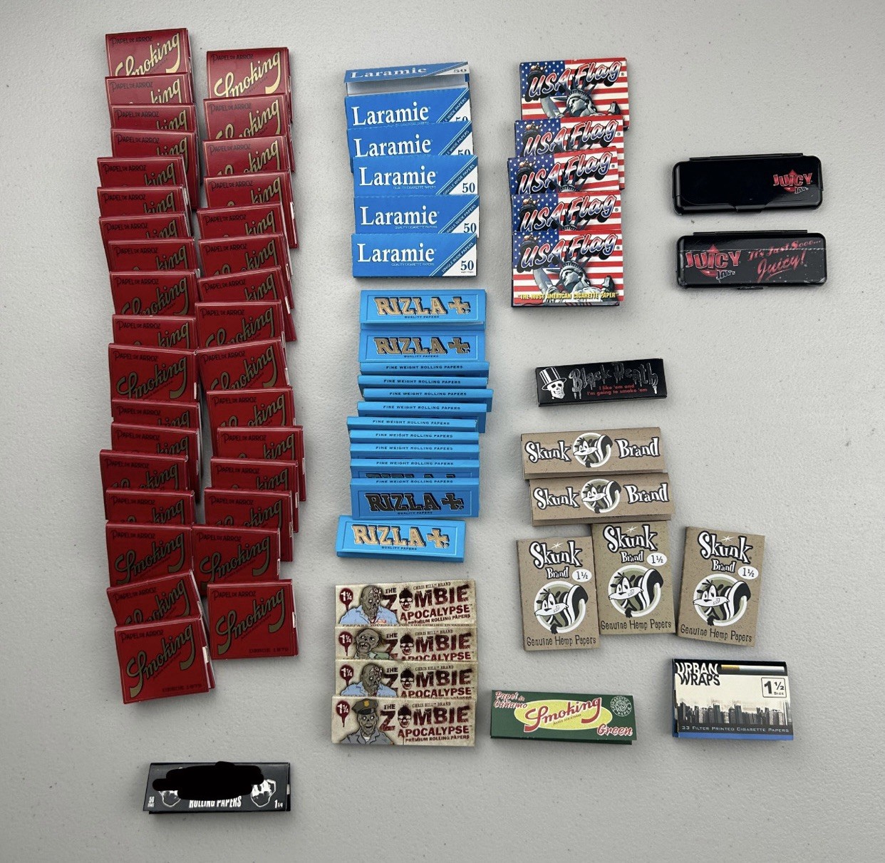 Rolling Papers Bundle (70)  - Skunk-Laramie-Rollies-Zombie Apocalypse-Rizla-USA