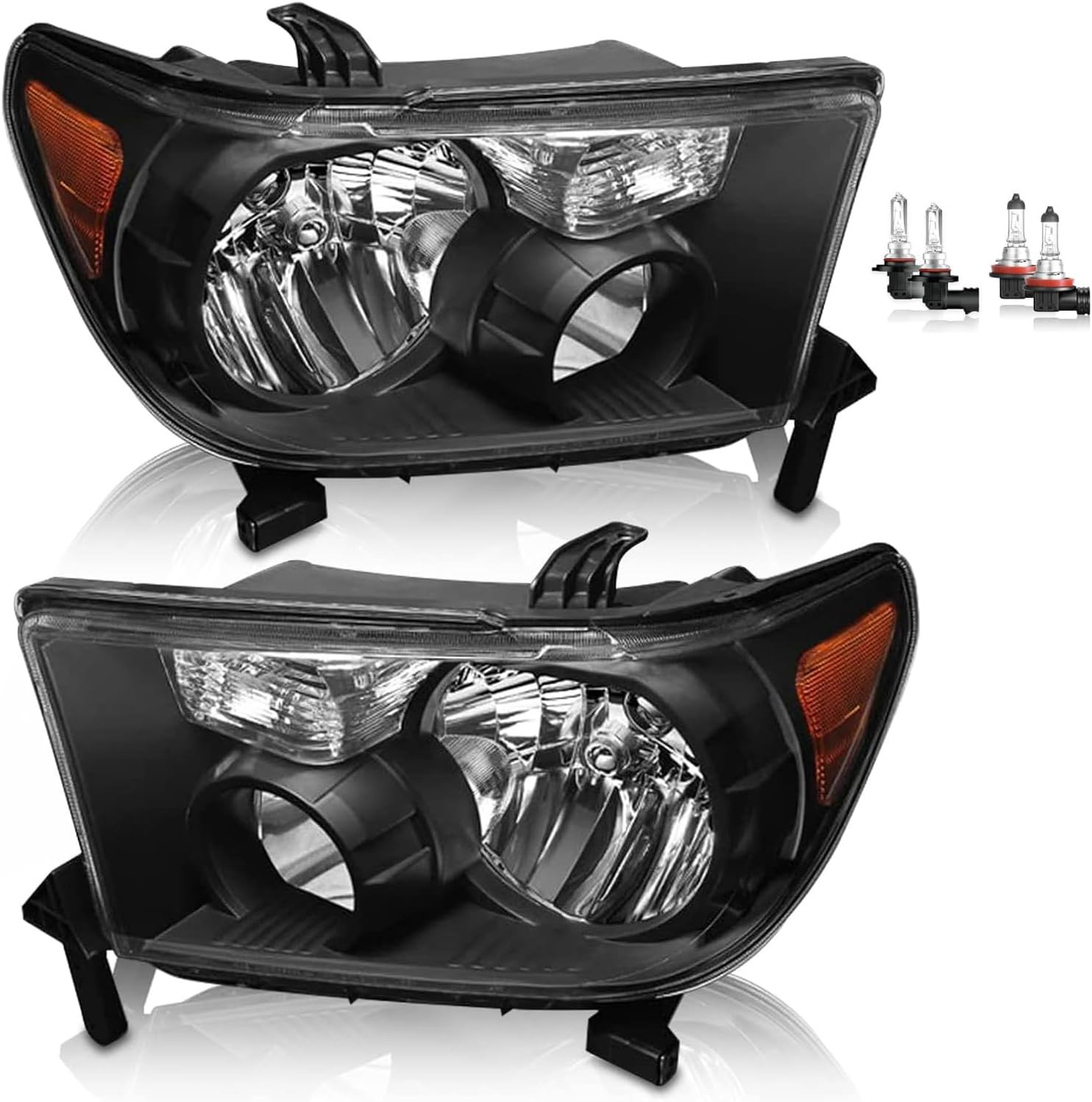Headlights W/Bulbs Assembly for 2007 2008 2009 2010 2011 2012 2013 Toyota Tundra