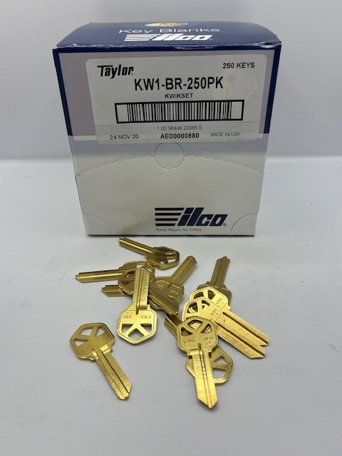 Kwikset Key Blank 250 Pack Brass KW1 LOCKSMITH