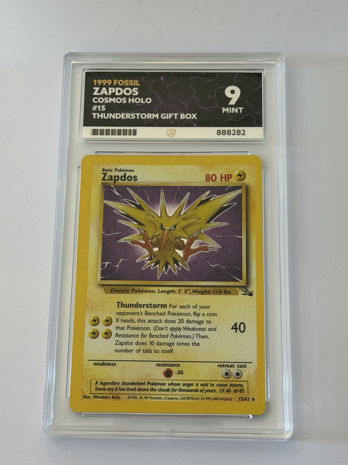 1999, Zapados, #15, Fossil, Cosmos Holo, Thunderstorm Gift Box, ACE 9 1999, Zapados, #15, Fossil, Cosmos Holo, Thunderstorm Gift Box, ACE 9
