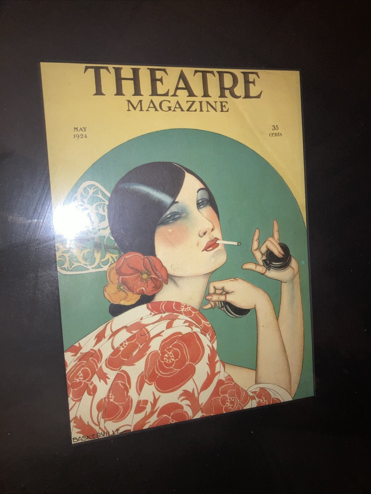 1924 BASKERVILLE SPANISH FLAMENCO DANCER THEATRE MUSIC ILLUS ART COVER FRAMED 1924 BASKERVILLE SPANISH FLAMENCO DANCER THEATRE MUSIC ILLUS ART COVER FRAMED