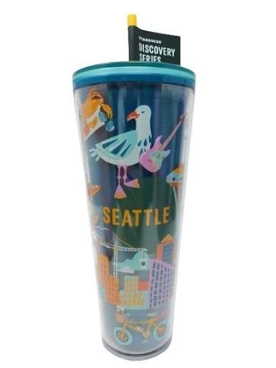 Starbucks Seattle Washington Discovery Series Cold Cup Venti Tumbler NEW