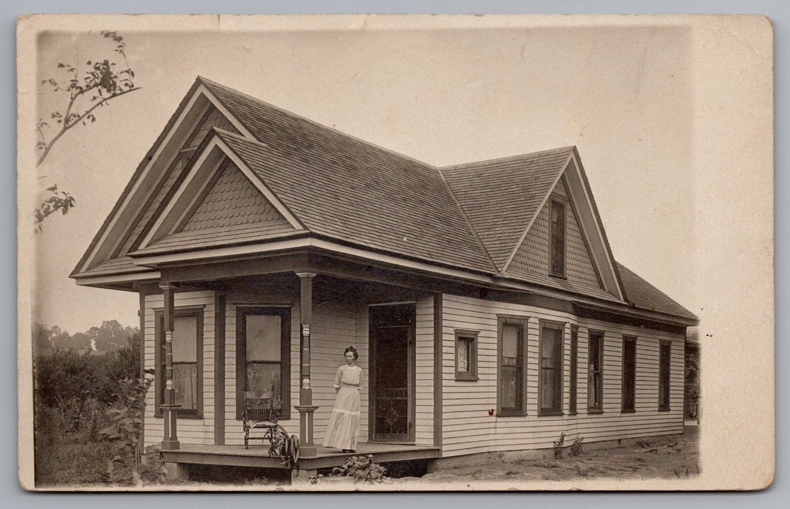 1911 Modesto CA Baylon Family House Home RPPC 1911 Modesto CA Baylon Family House Home RPPC