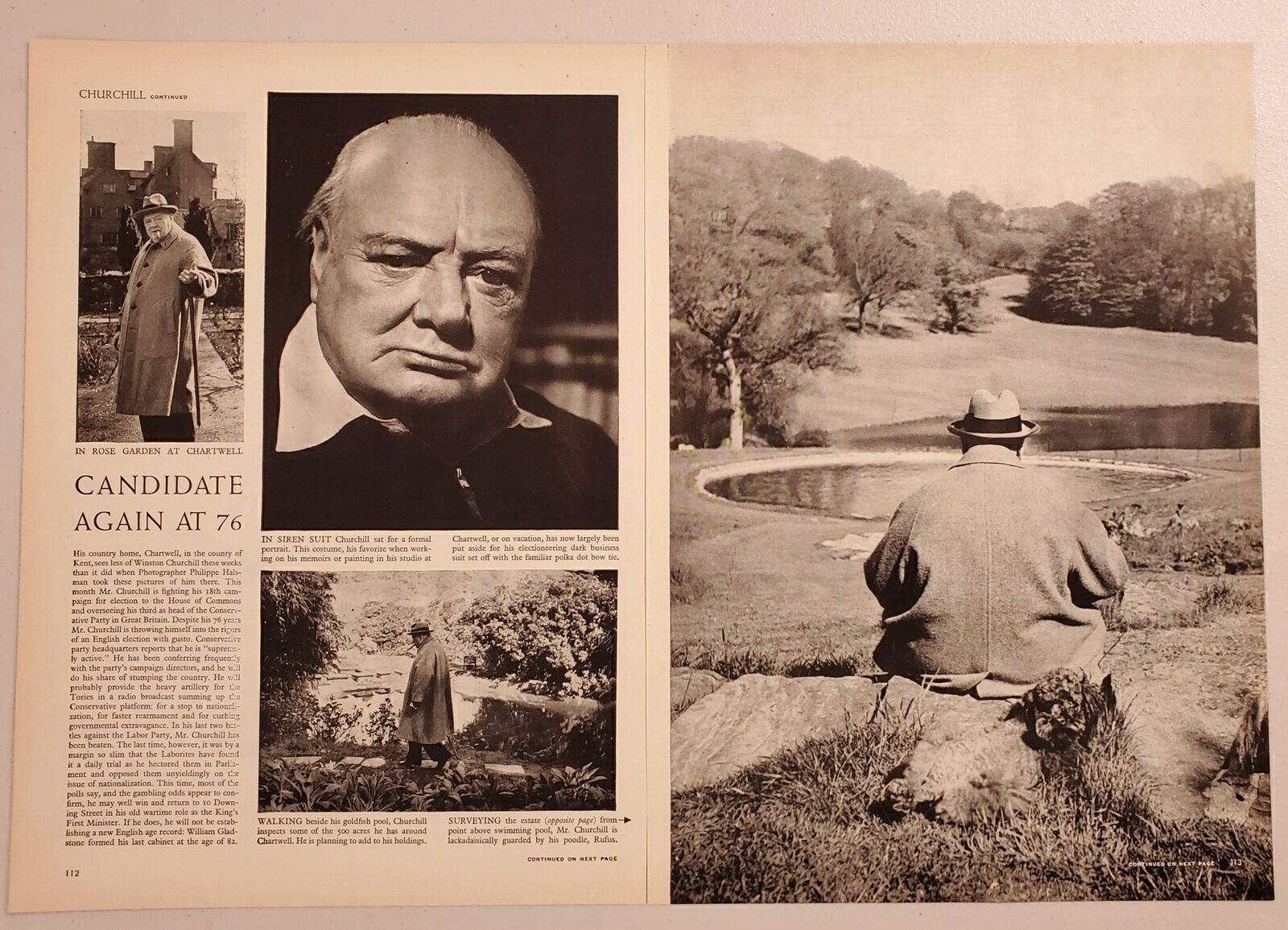 1951 Magazine Photo Article Winston Churchill at 76 Franklin Delano Roosevelt