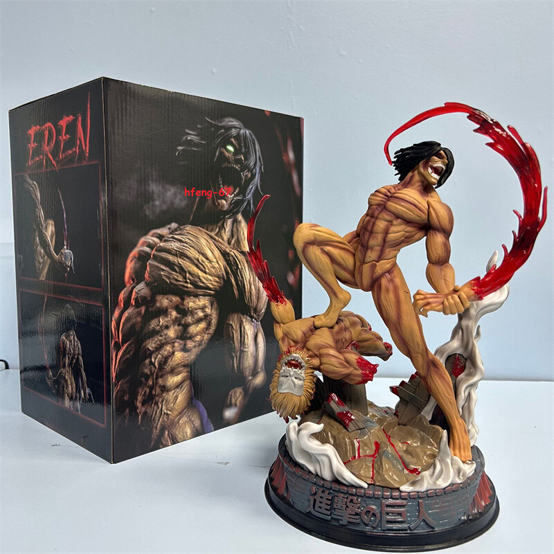 29cm New Attack on Titan Eren Jaeger In Combat PVC Painted Figure Statue W/Box
