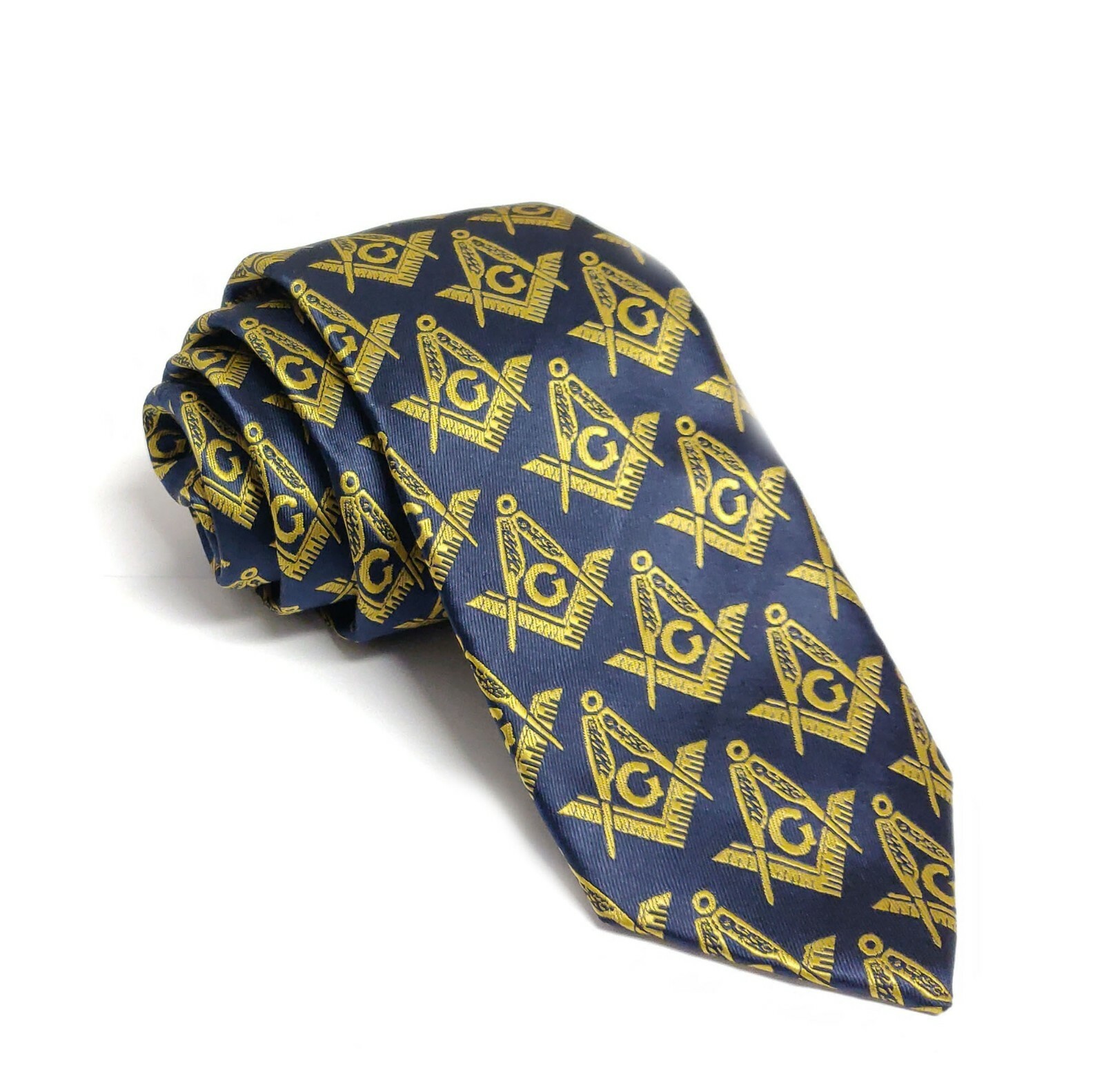 Freemasons Masonic Tie Square Compass Neck Tie Elegant Men\'s Tie Gold Square NEW
