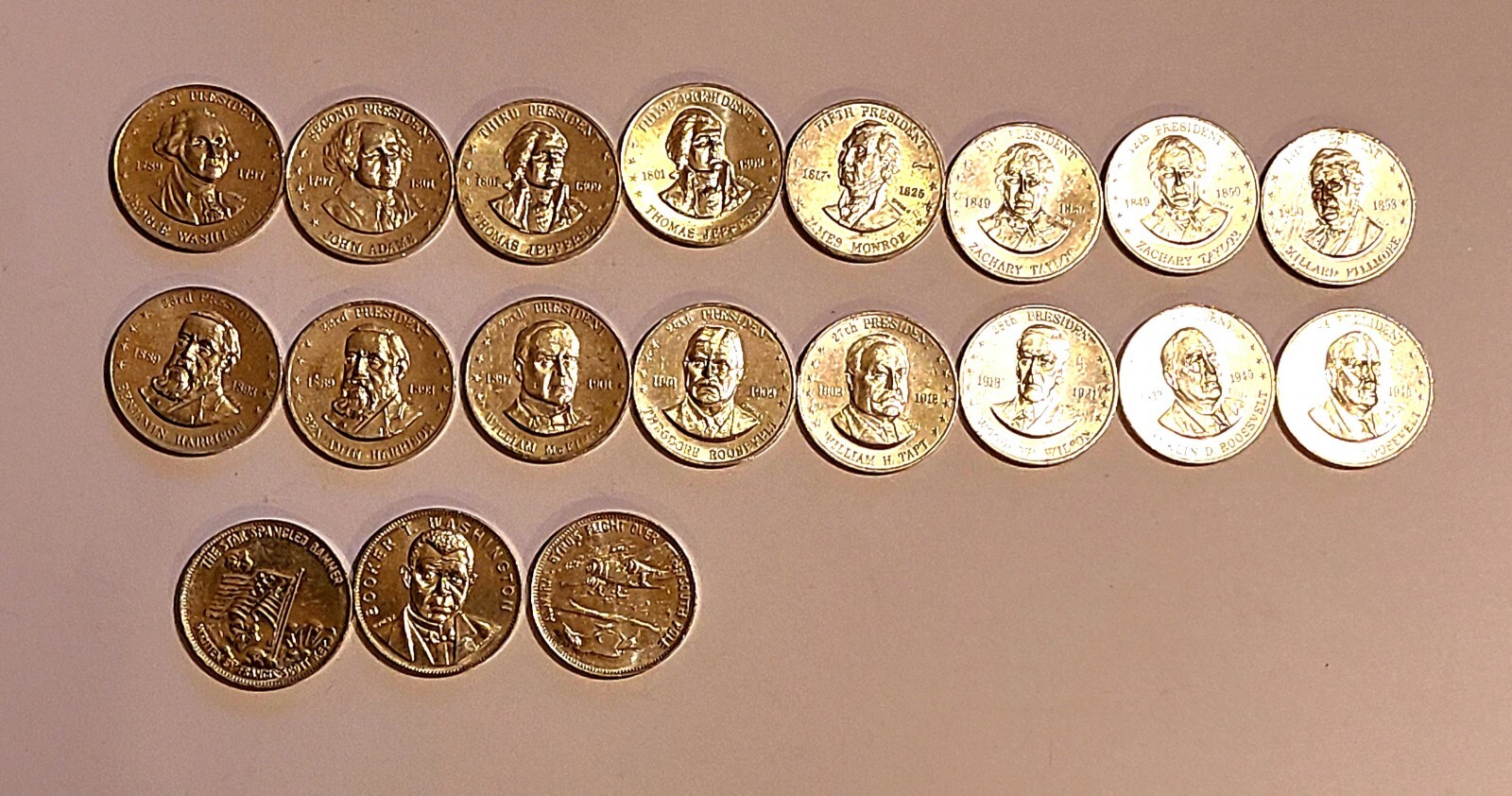 Vintage Shell\'s Mr. President and Famous Facts Faces Coin Game Lot Of 19