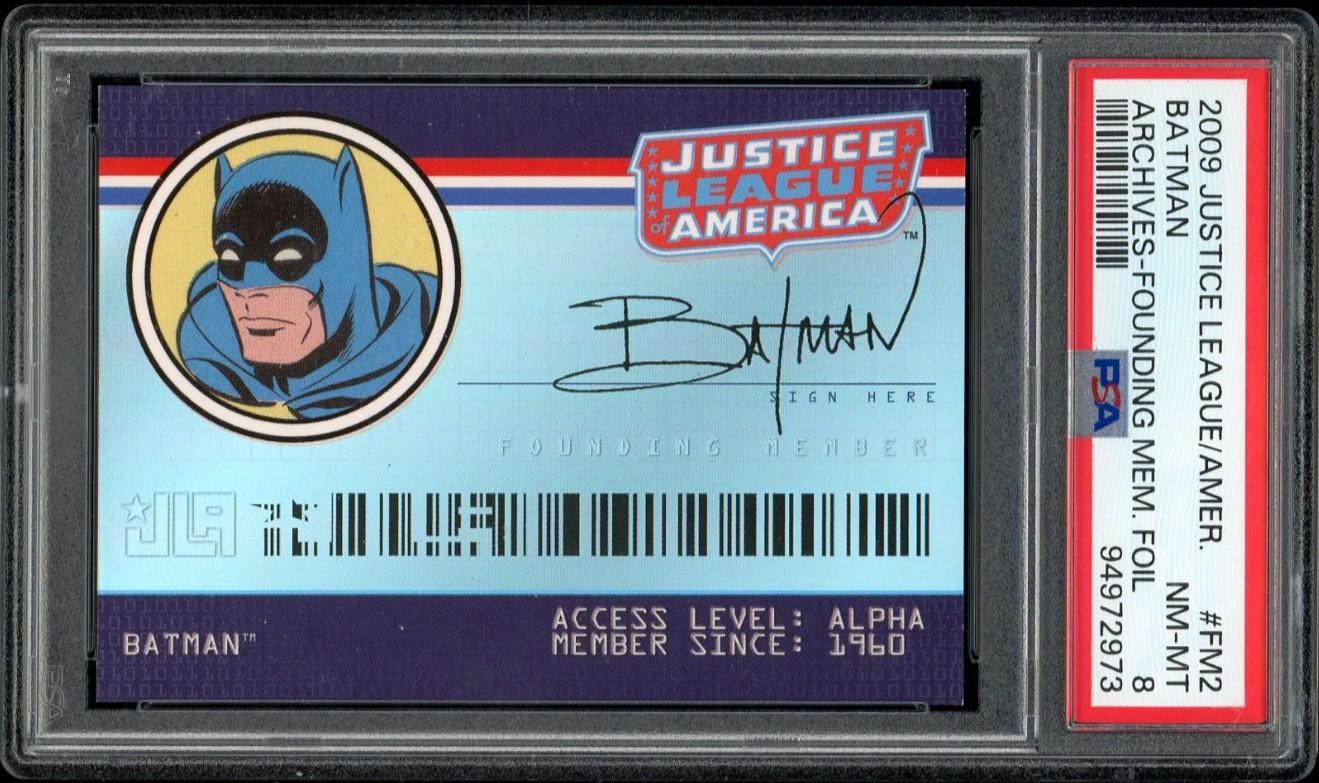PSA 8 2009 Rittenhouse DC Justice League of America Batman Founding Member Foil