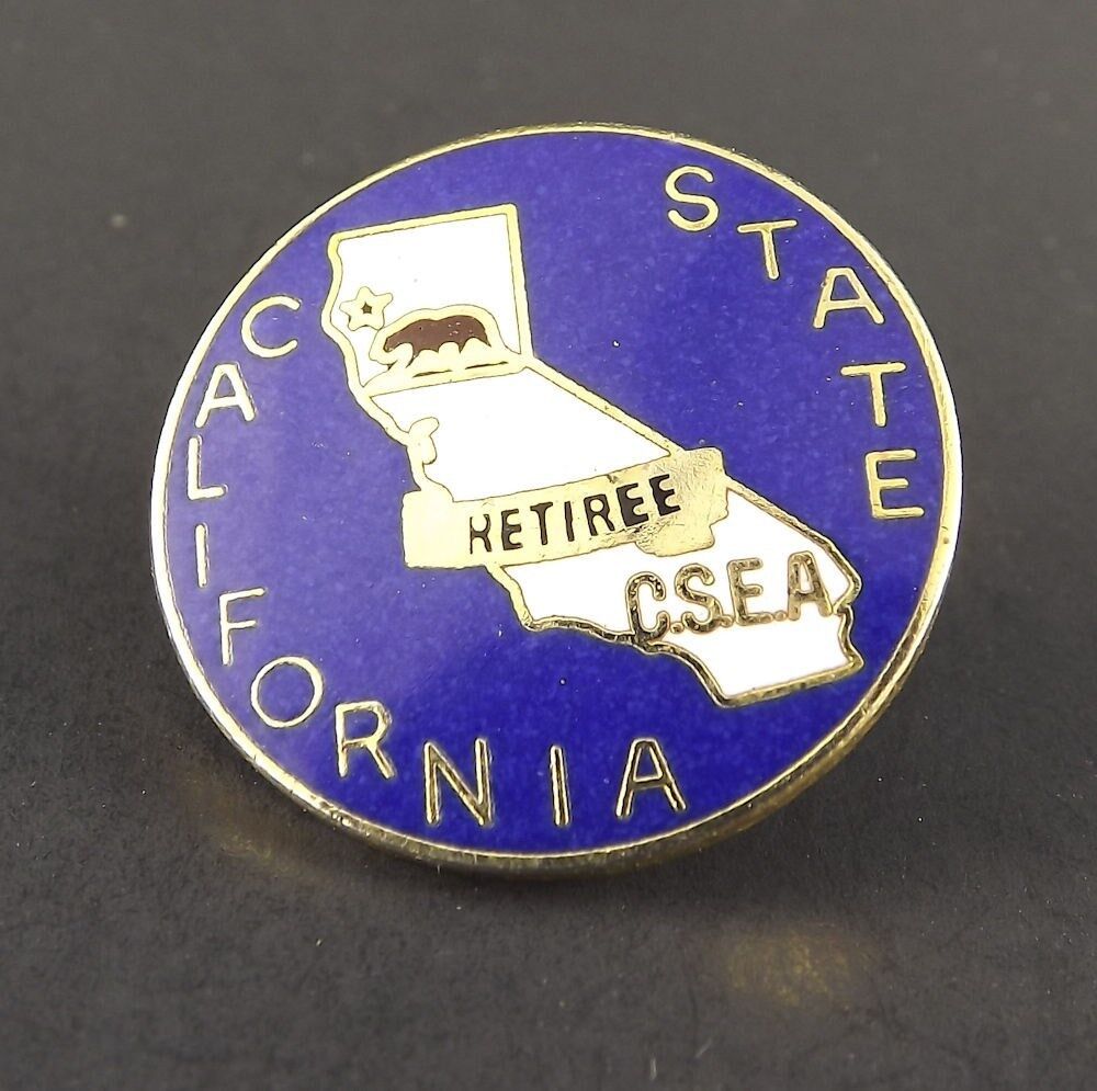Vintage CALIFORNIA STATE C.S.E.A. Retiree Enamel Lapel Pin