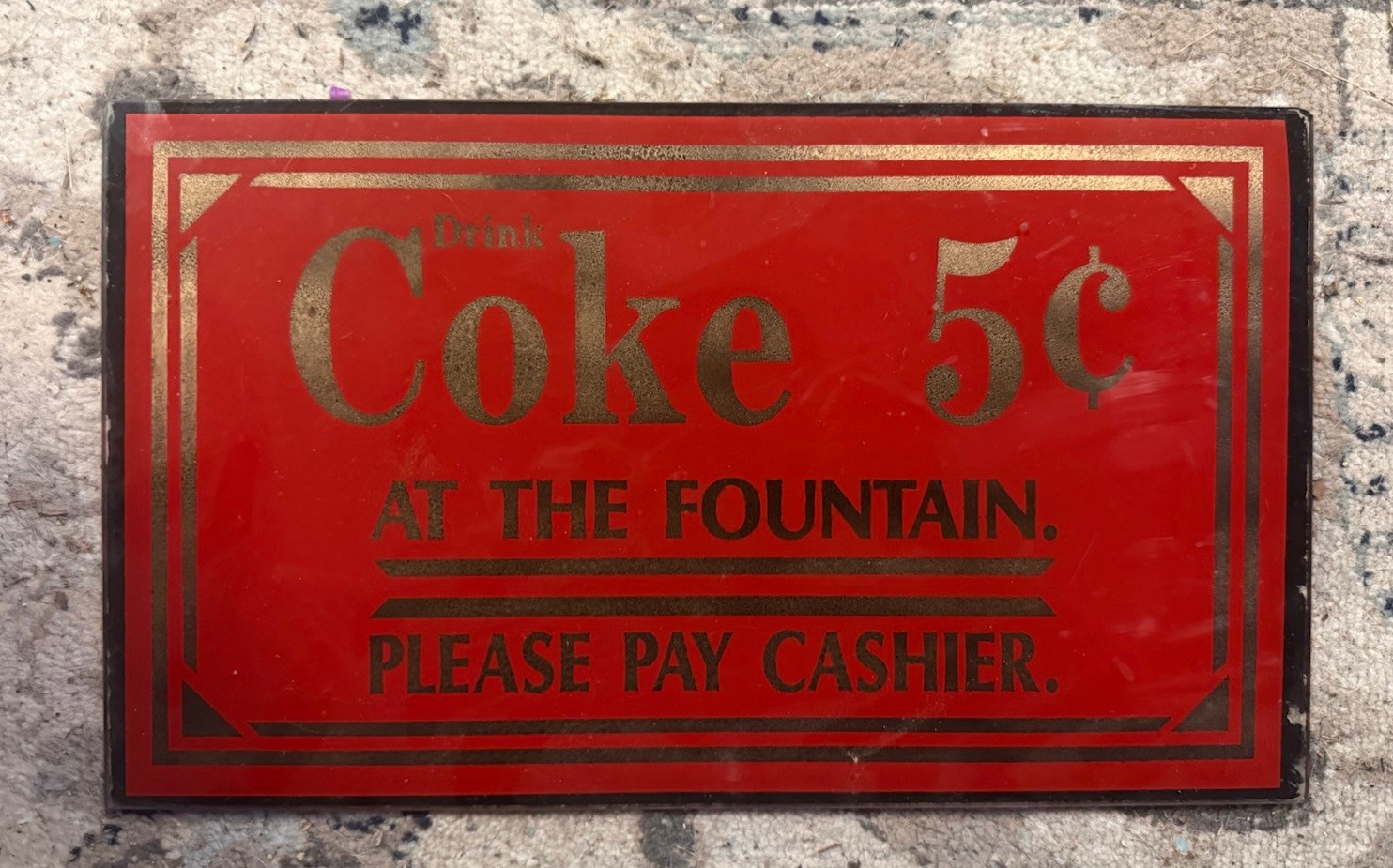 Very Rare Vintage Coca Cola Glass Sign Rare Version Scarcely Seen