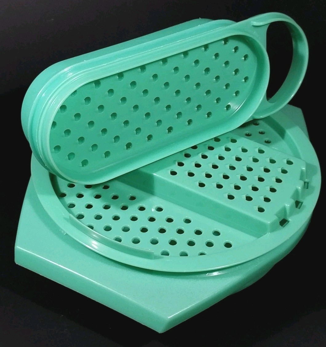 Vtg 60s Tupperware Jadeite Green 4 Pc Custom Grater Shredder Slicer Bowl Lot 786
