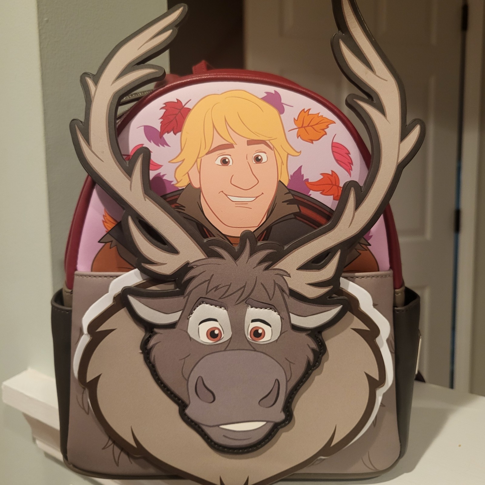 Disney Loungefly Mini Backpack Frozen Kristoff & Sven Reindeer Carrot Zipper