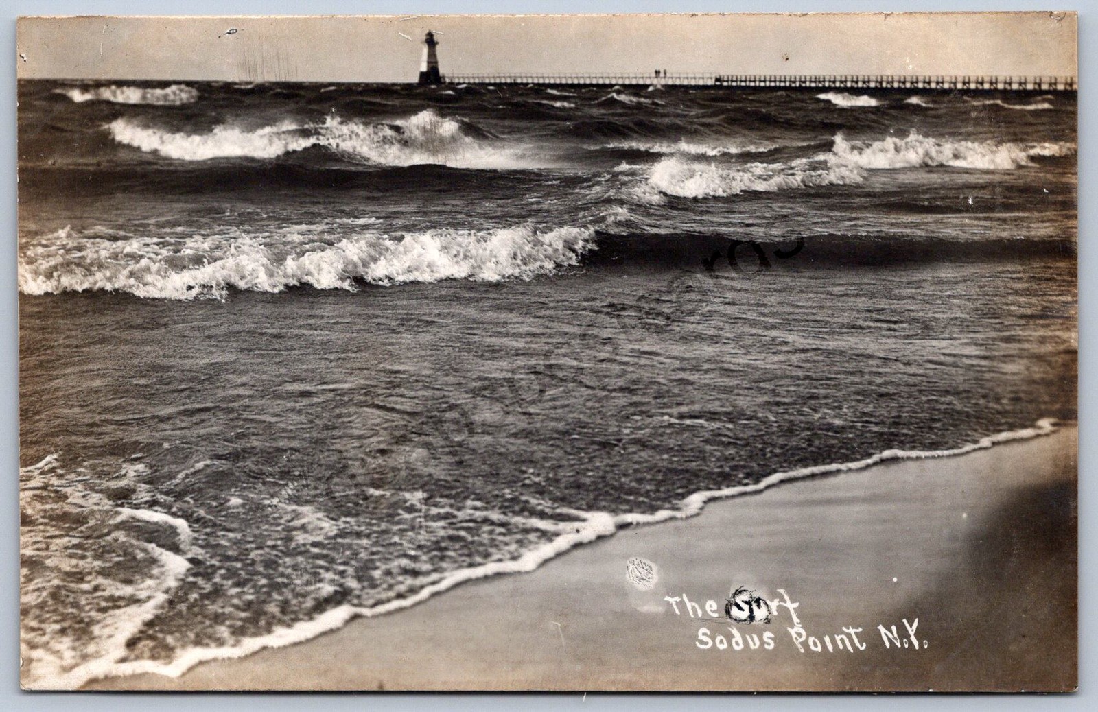 K32/ Sodus Point New York RPPC Postcard c1910 The Surf Lighthouse 1171