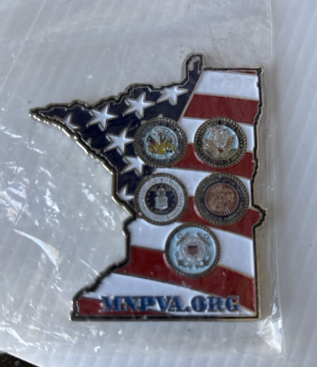 Paralyzed Veterans Of America *Minnesota State* Shaped Chapter Challenge Coin