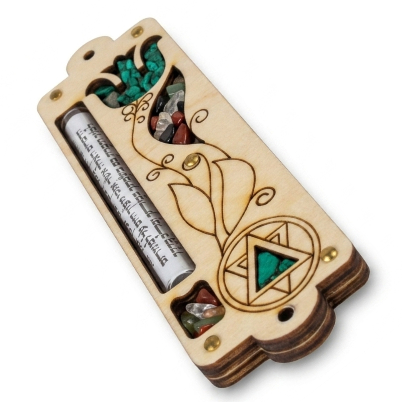 Star of David Mezuzah with Shema Israel Scroll