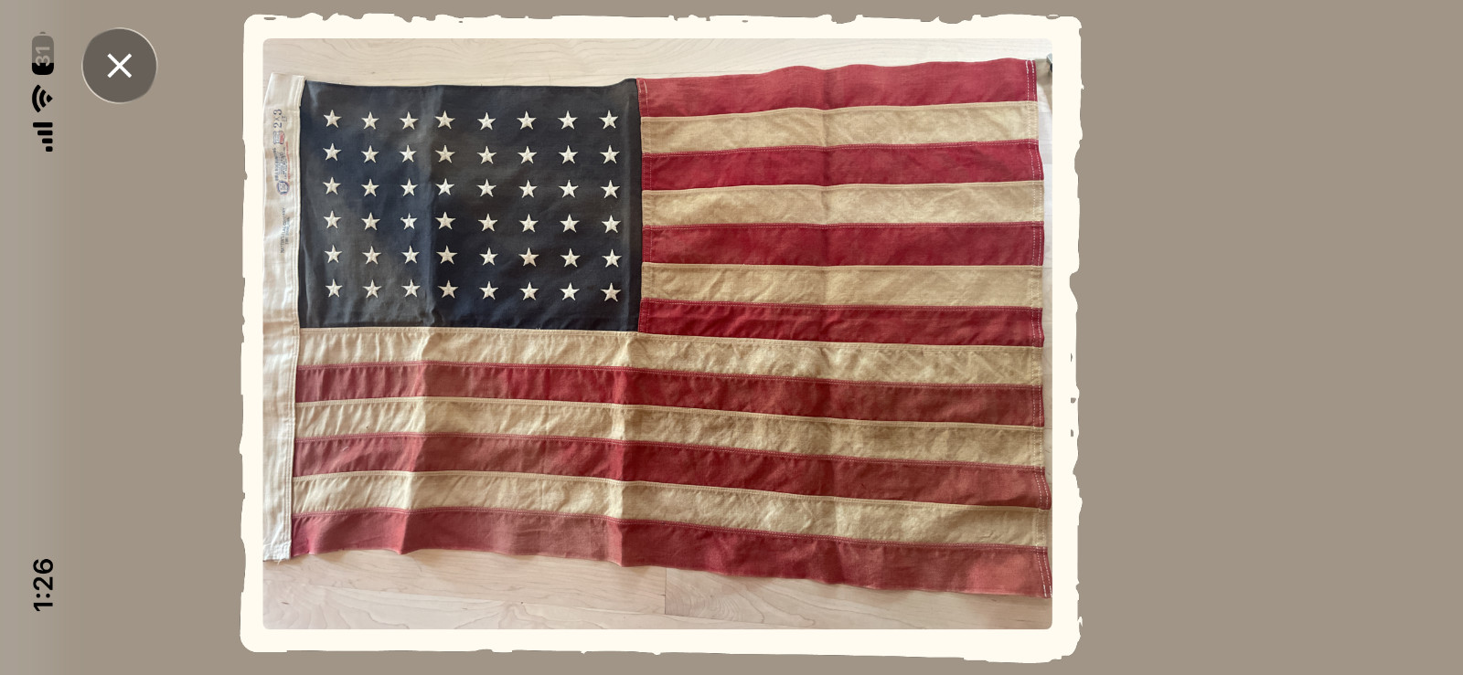Vtg Stitched 48 Star American Flag 2x3 Bull Dog Bunting Dettras Flag Co.