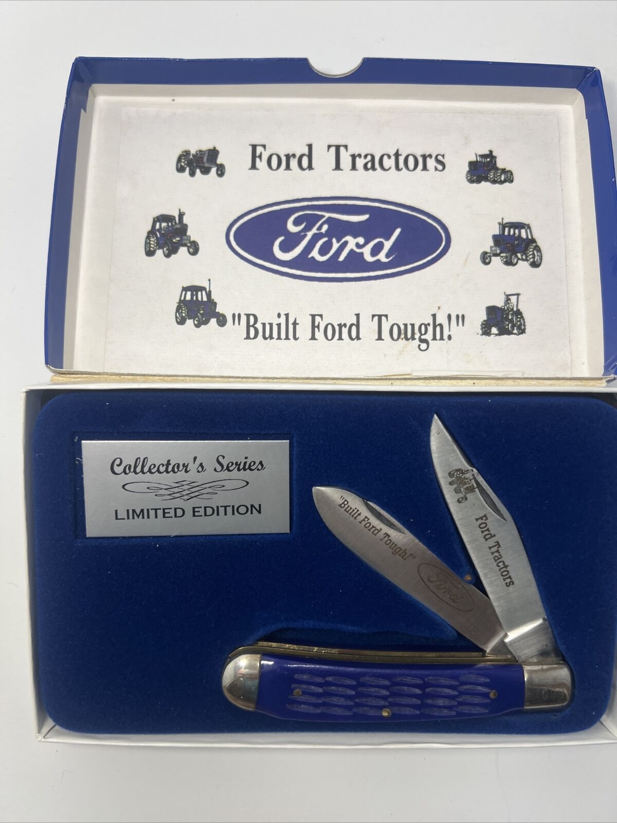 Vintage Knife  FORD Tractors Collector Series Blue Pearl Solingen Steel Germany 