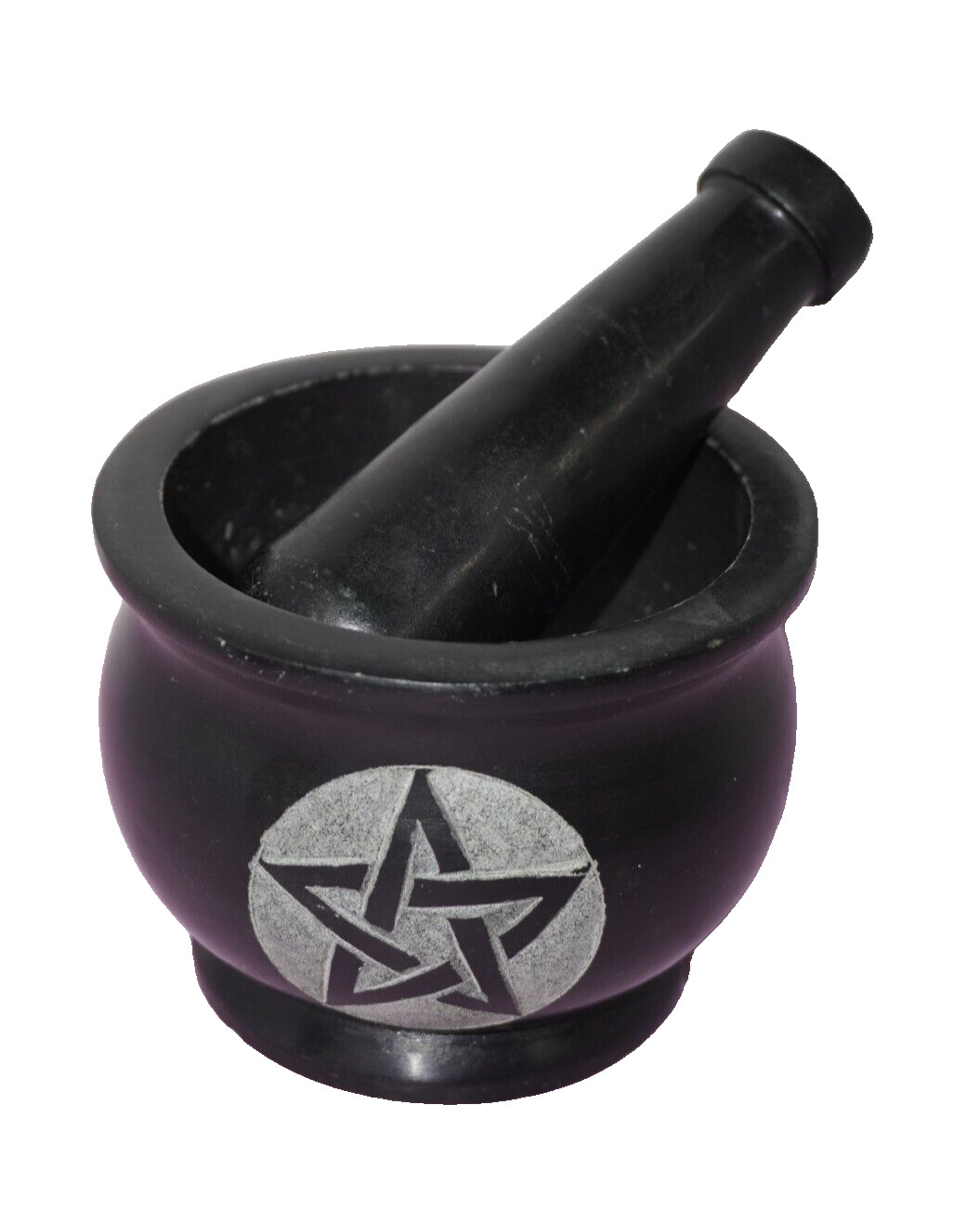 Mortar and Pestle PENTAGRAM VRINDIA Stone witchcraft herbalism Wicca paganism