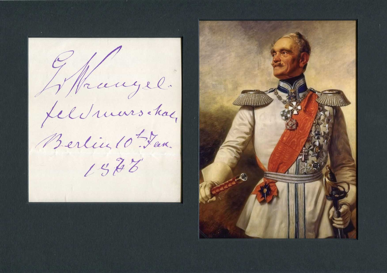 PRUSSIAN Generalfeldmarschall Friedrich Graf von Wrangel autograph, signed album