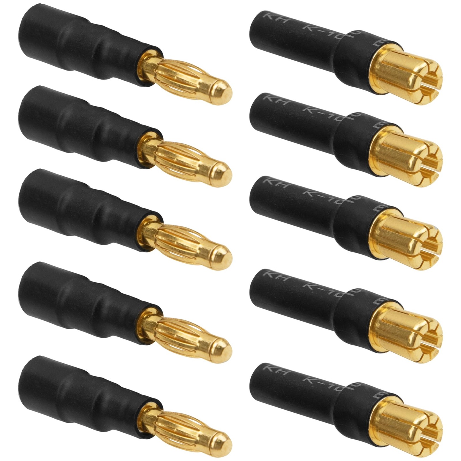 5Pairs ShareGoo 4mm Bullet Plugs to 6mm Bullet Connector Banana Plug Adapter for