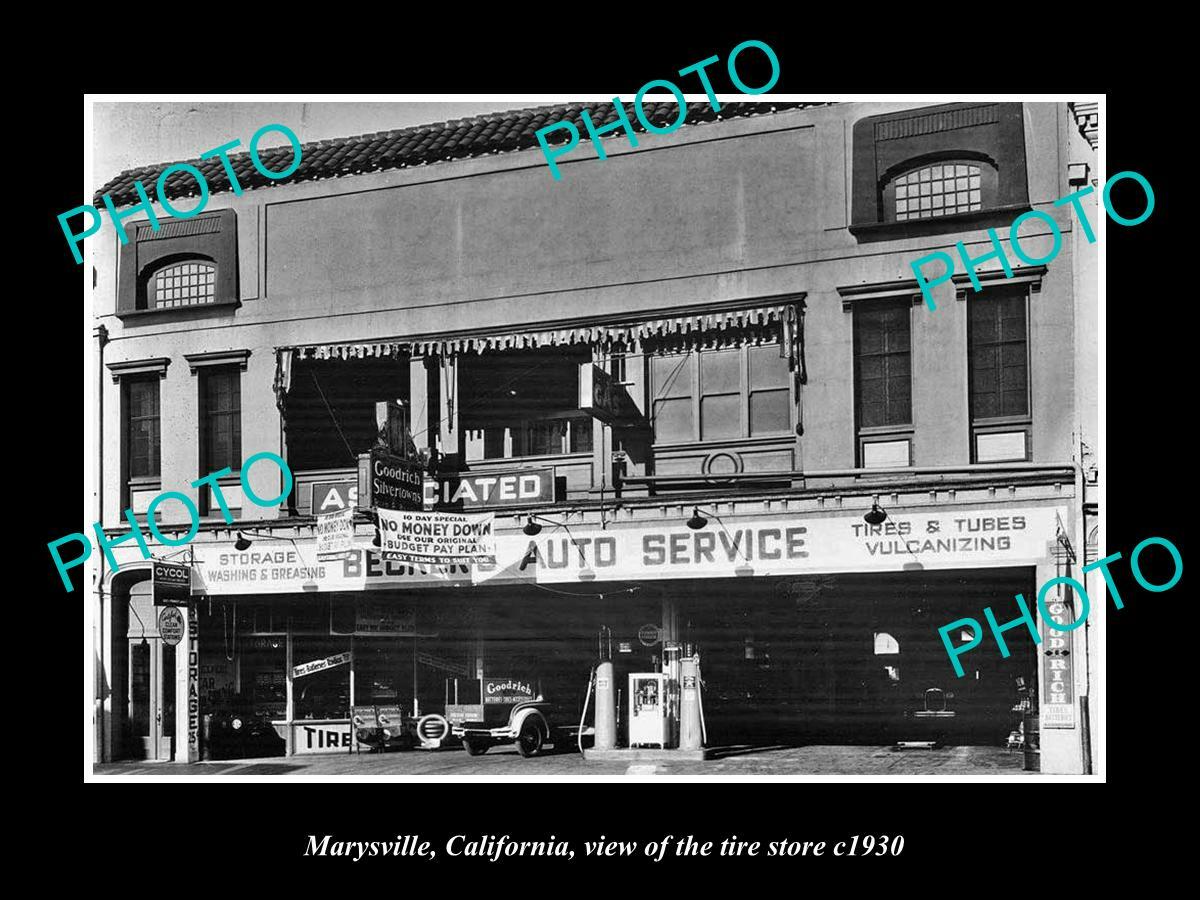 OLD 8x6 HISTORIC PHOTO MARYSVILLE CALIFORNIA THE BECKERS MOTOR GARAGE c1930