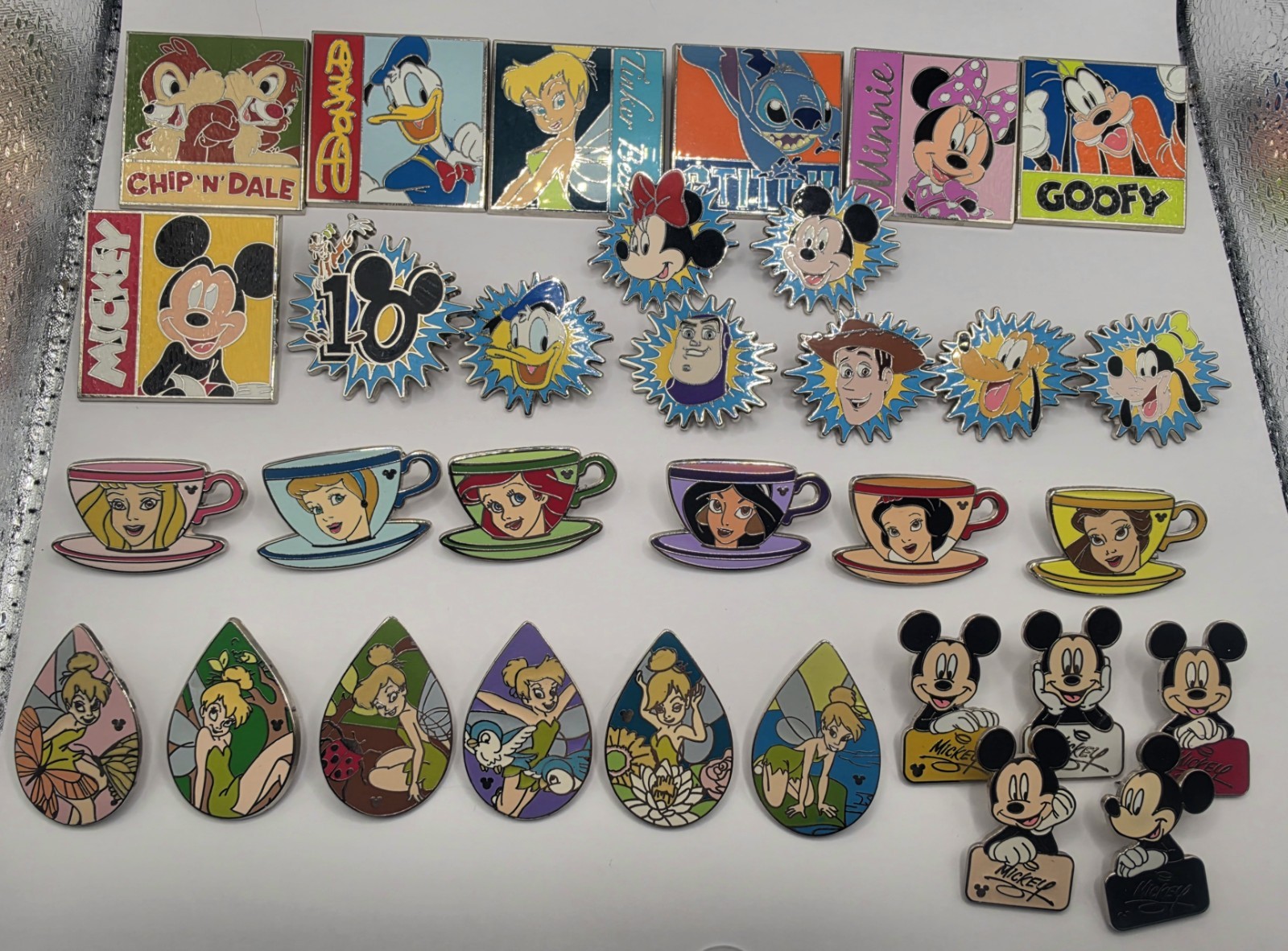 Vintage 2000s Disney Pin Collection, Multiple Limited And Valuable Pins