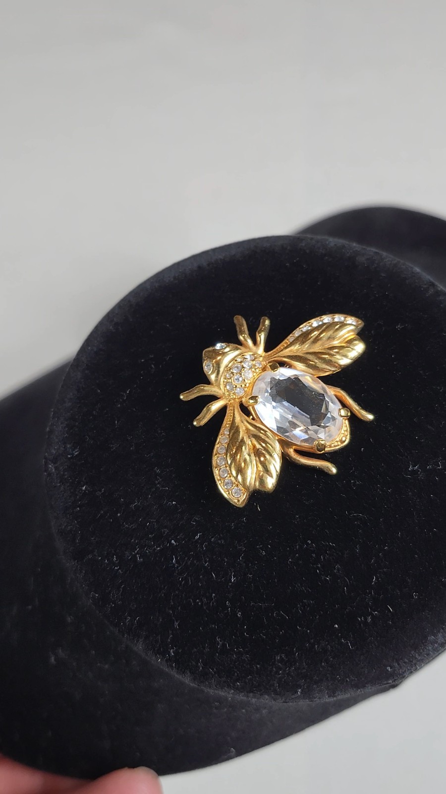 Signed Swarovski Large Crystal Bee Pin Brooch Retired