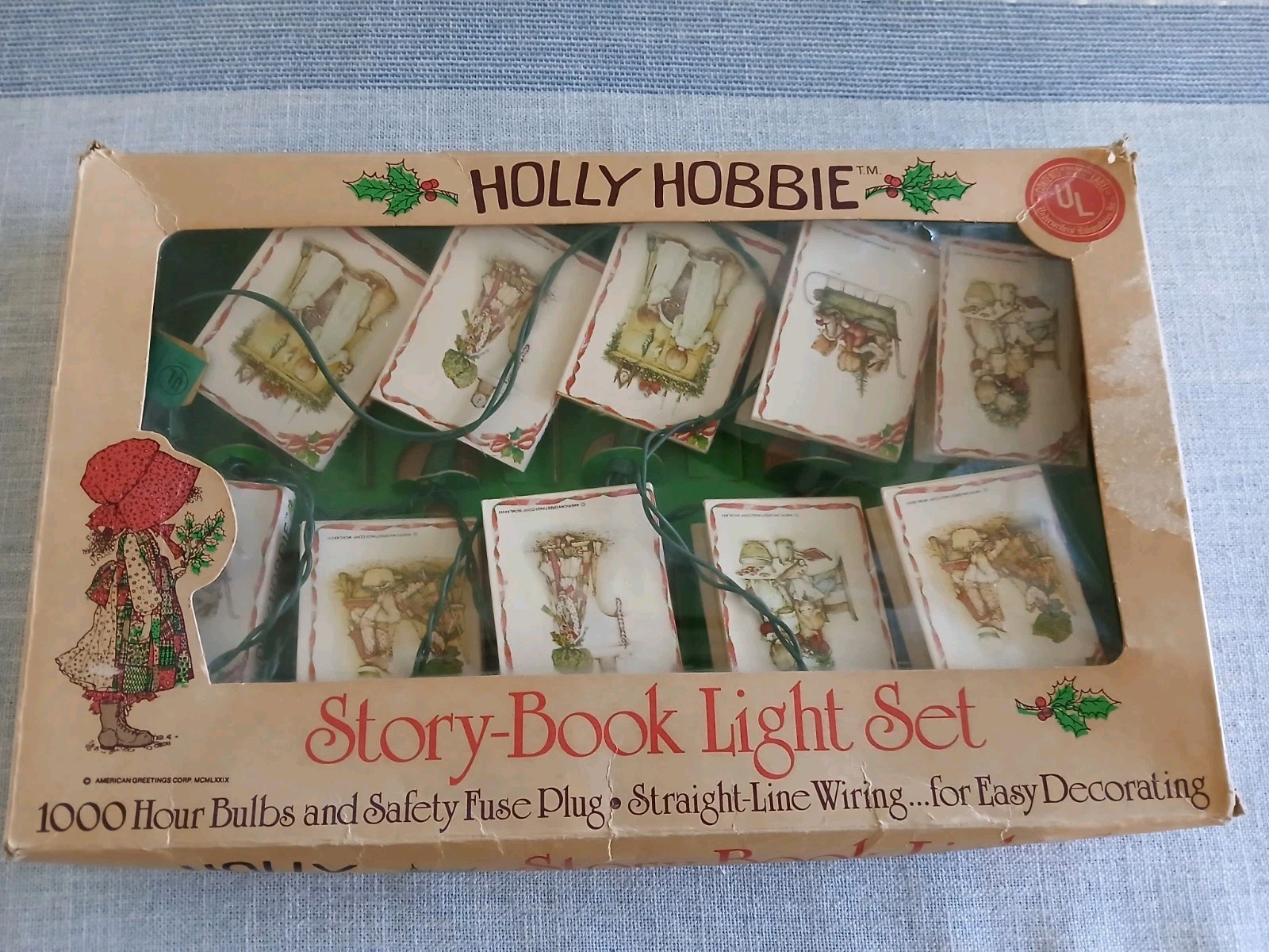 Vintage Holly Hobbie Story-Book American Greetings String Light Set,Rare