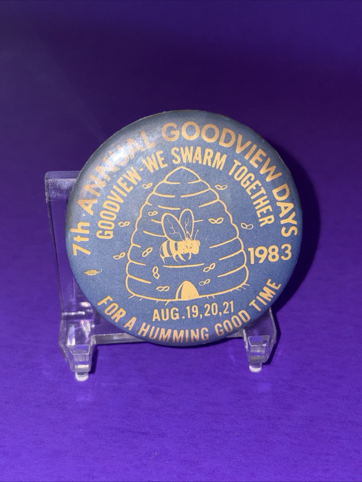 Vtg Goodview Minnesota Days 1983 Button Pin