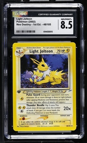 2002 NEO DESTINY SET POKEMON TCG 1ST EDITION #48 LIGHT JOLTEON CGC 8.5 NM/MT+