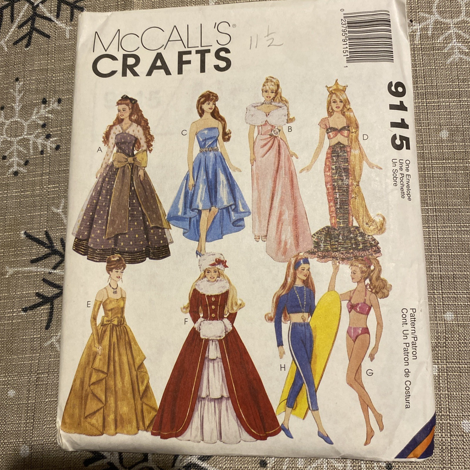 LOT - Vintage Barbie Doll Clothes Sewing Patterns - McCall\'s 1990’s 