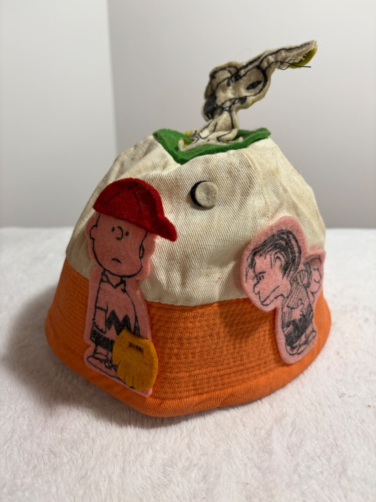 Vintage Peanuts Simon Simple Snoopy Baseball Gob Hat Felt Novelty 1960s Rare