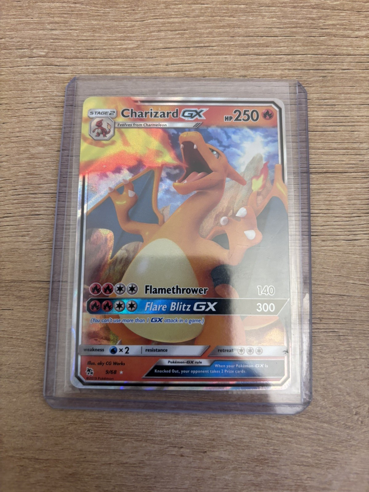 Pokémon TCG Charizard GX 9/68 Hidden Fates Holo Ultra Rare 250 HP English