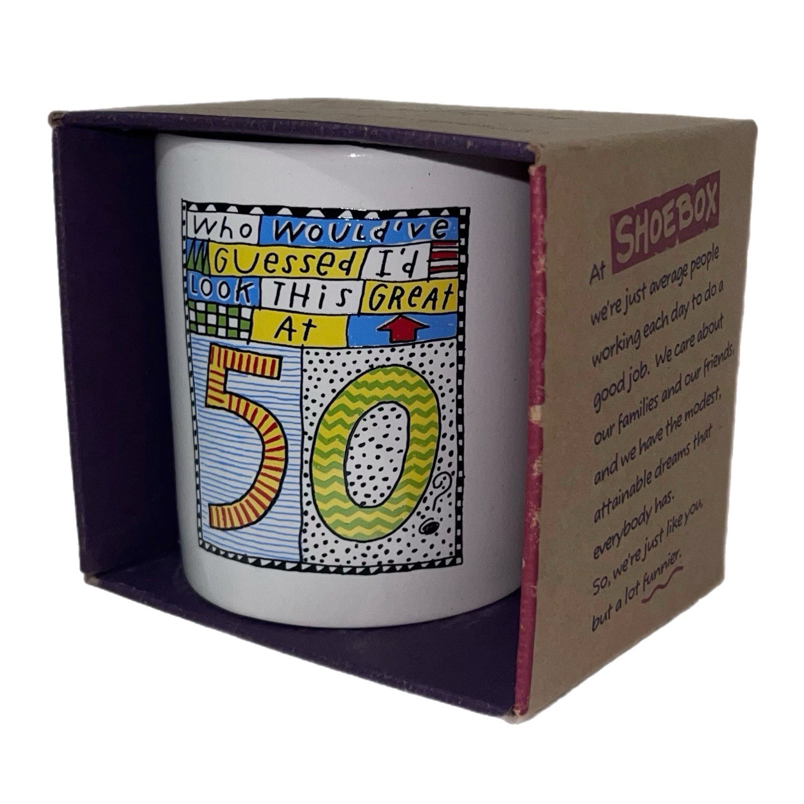 Vintage Shoebox Mug Funny 50th Birthday Gift Retro Coffee Cup - NIB