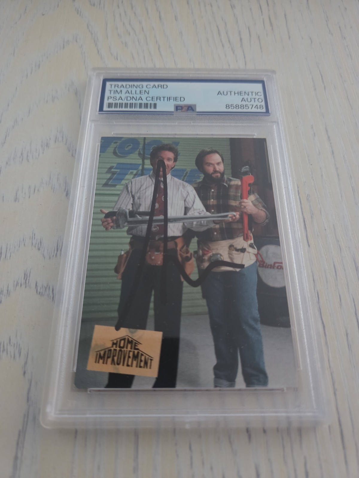 1994 SkyBox Home Improvement Tim Allen Autographed Promo Card #S1 PSA/DNA Slab