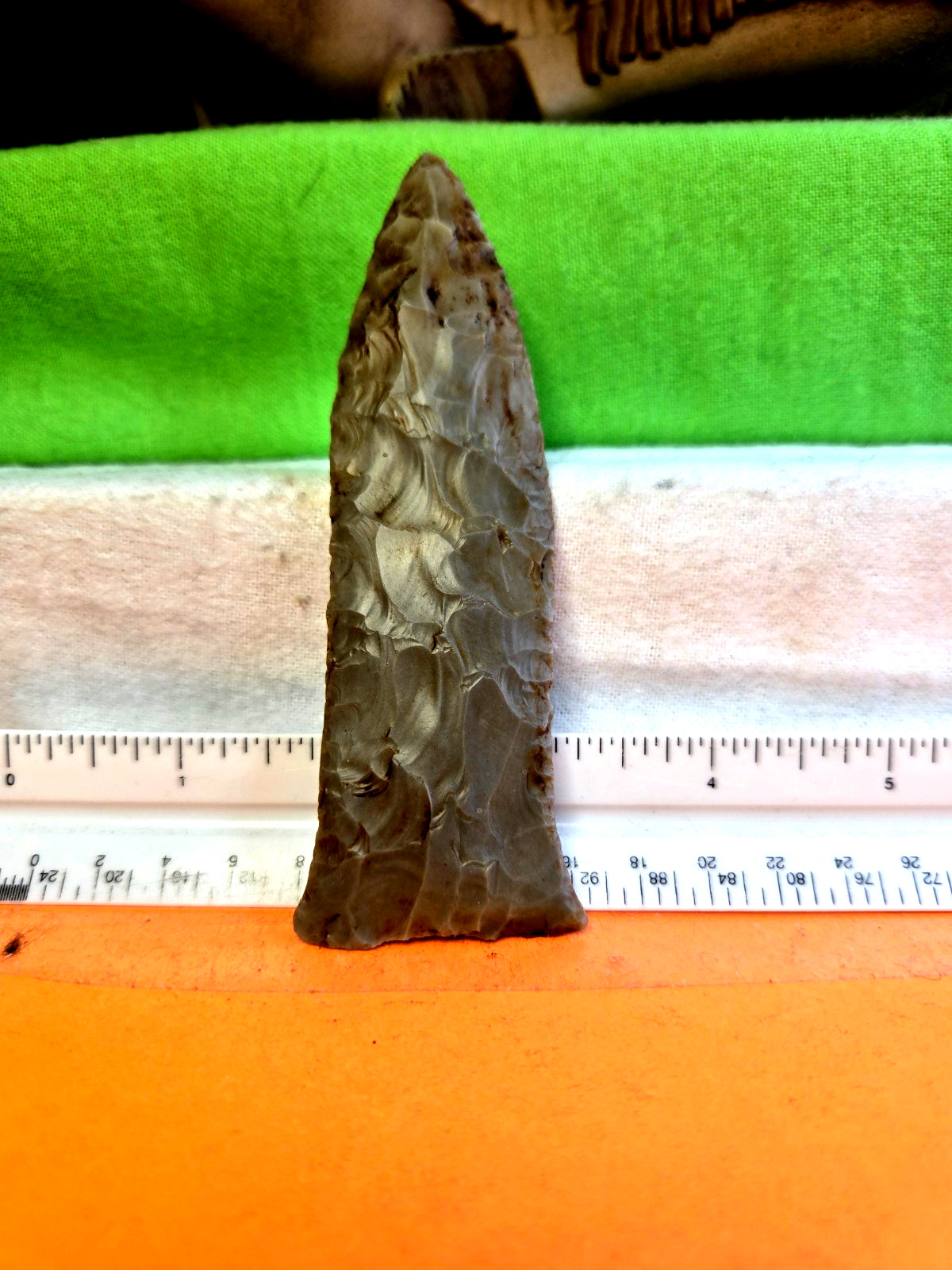 Authentic Large Beaver Lake point tan chert mineral stained Madison co Al.