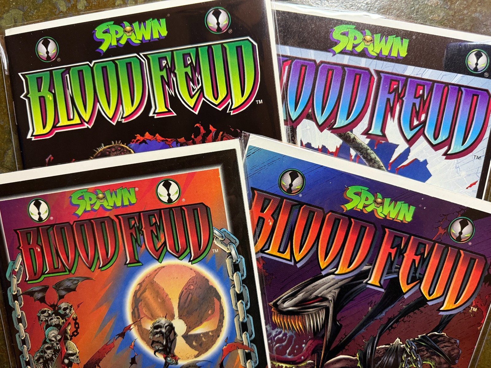 Spawn Blood Feud #1-4 Complete Set 1995 Image Alan Moore Tony Daniel Newsstand #