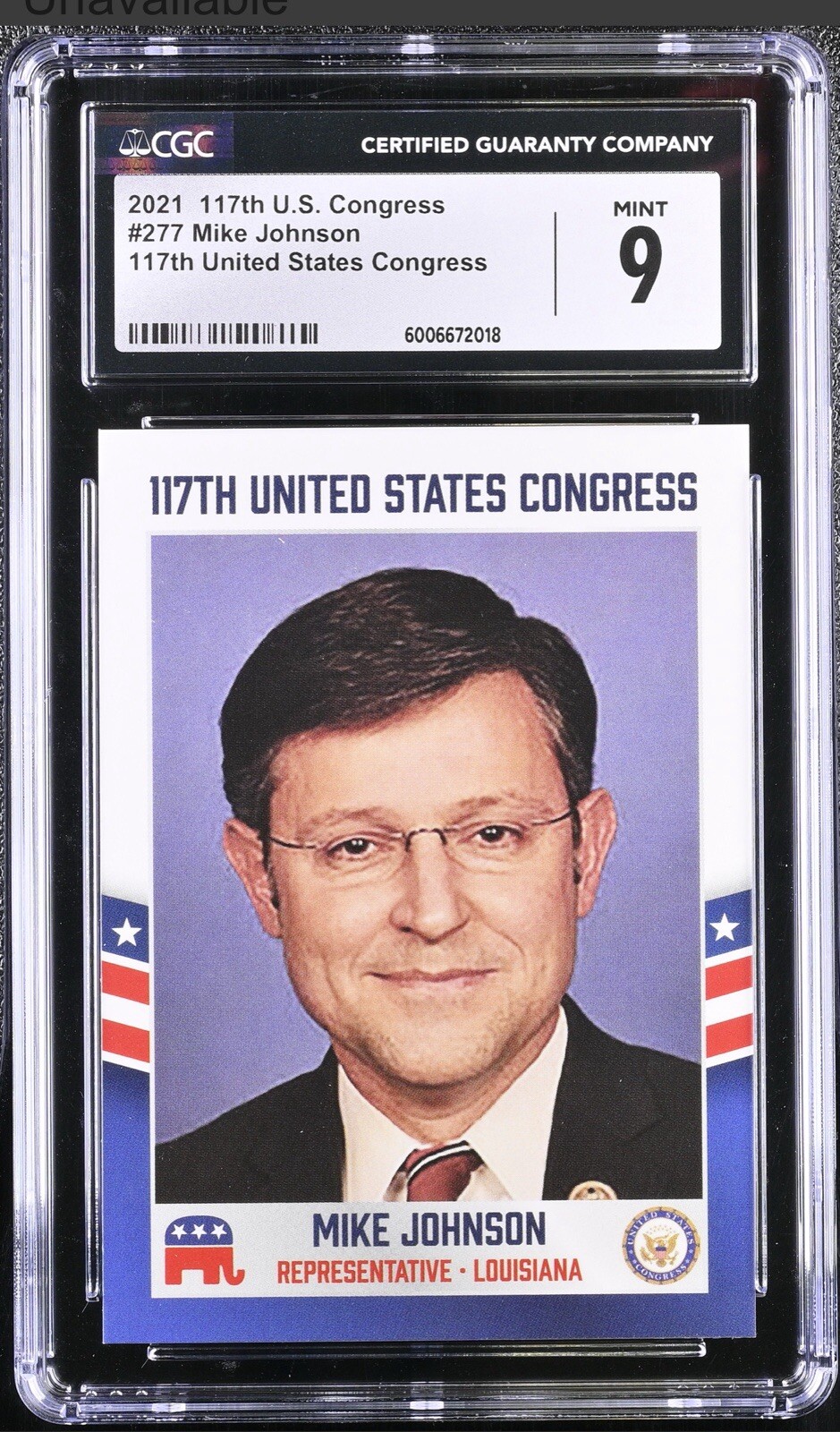 2021 Fascinating Cards 117th US Congress Speaker Mike Johnson #277 Graded CGC 9