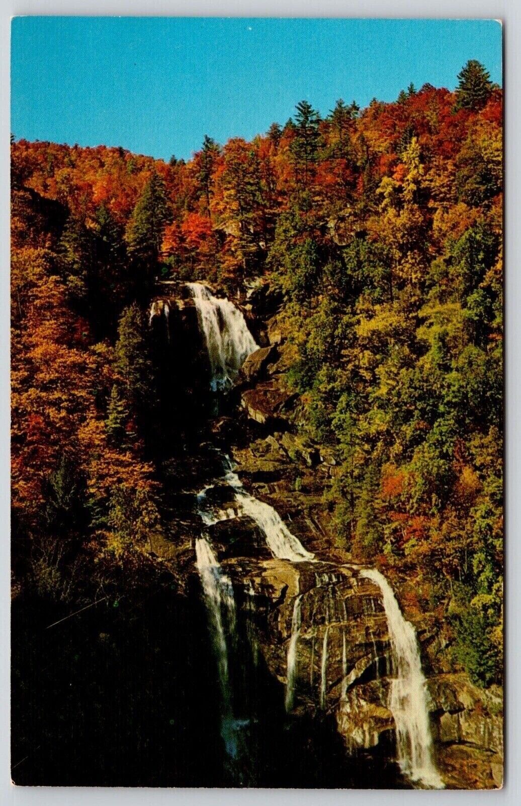 Whitewater Falls Autumn Waterfall East America Highlands North Carolina Postcard
