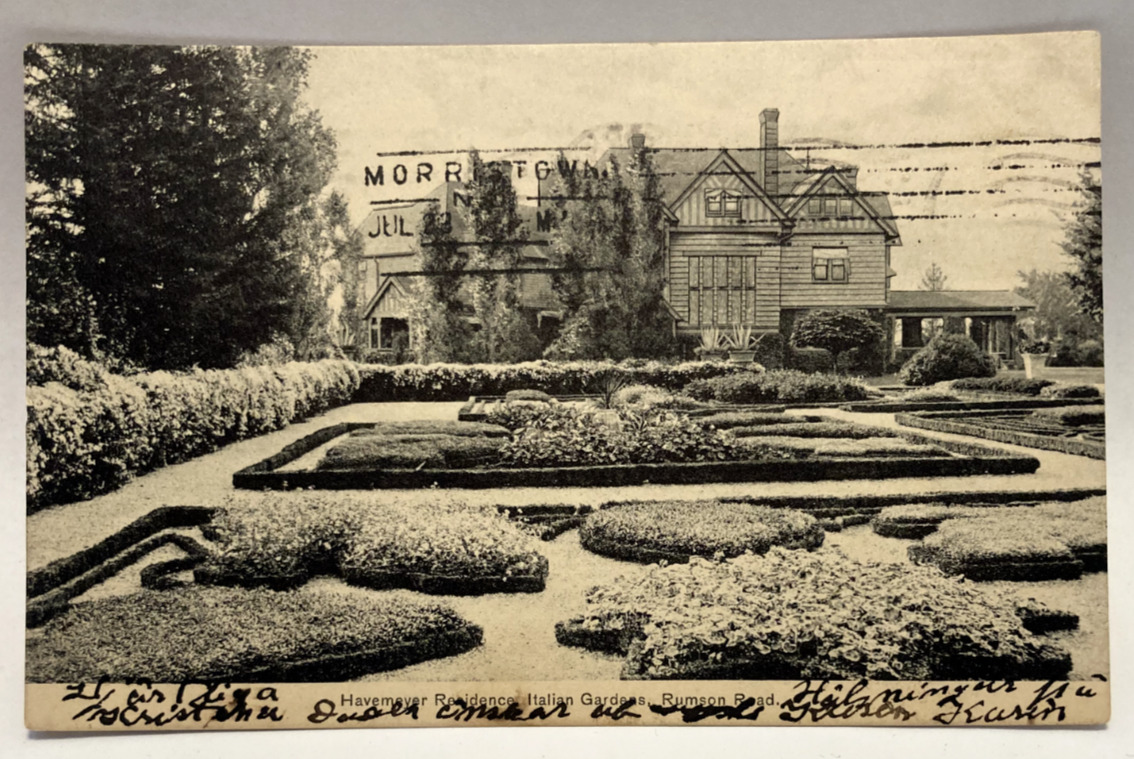 1907 Havemeyer Residence, Italian Gardens, Rumson Road, Red Bank, NJ Postcard