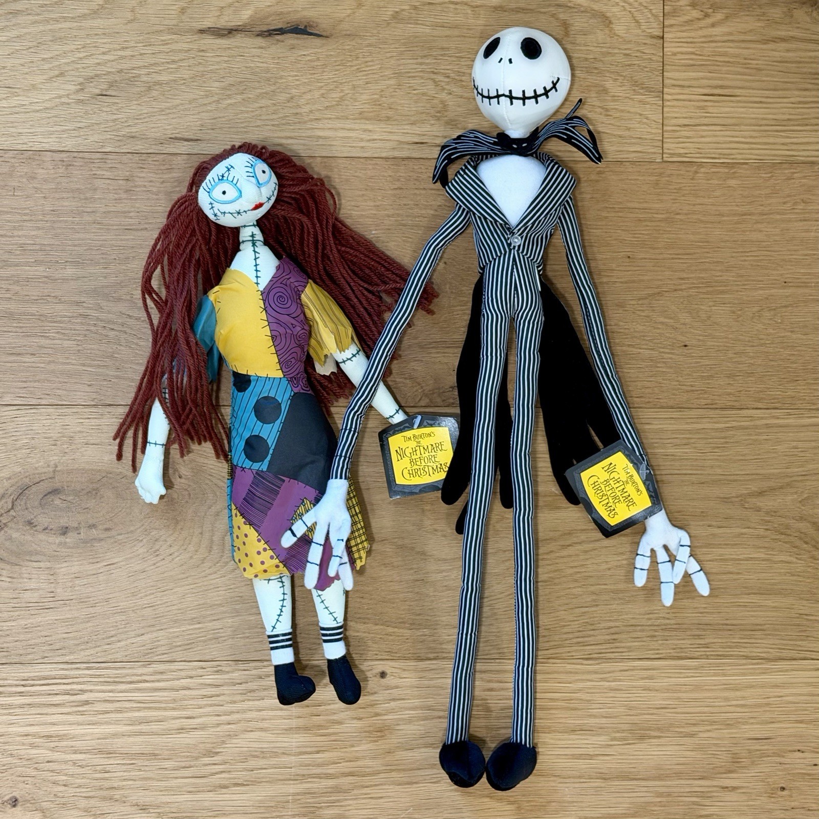 2004 NECA Nightmare Before Christmas Jack Skellington Sally Plush Set of 2 (NWT)