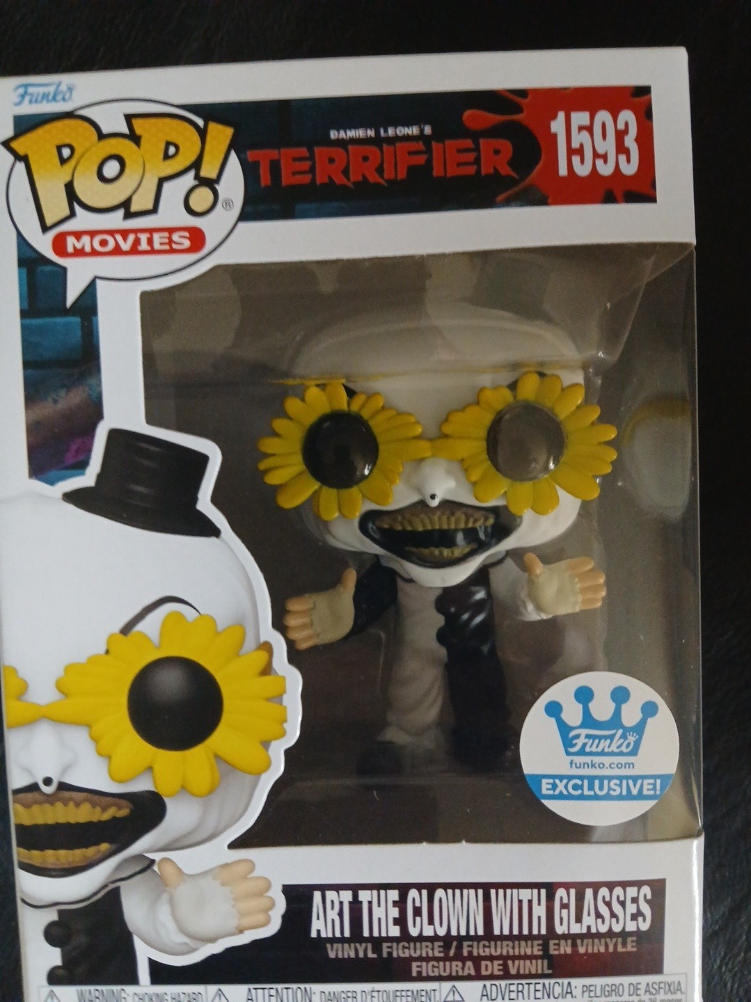 Funko Pop Terrifier: Art the Clown with glasses 1593 FAST SHIP