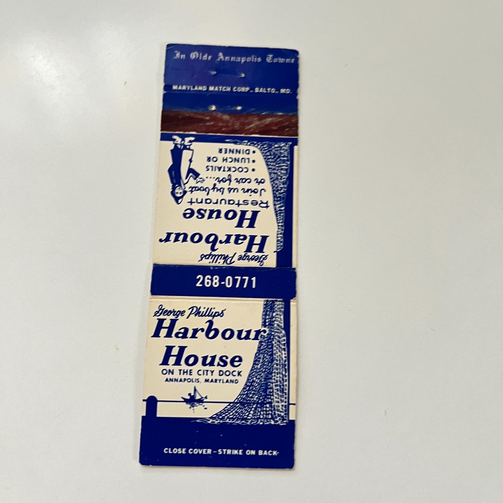 George Phillip\'s Harbour House Annapolis MD Vintage Matchbook Cover TMB66-5-1