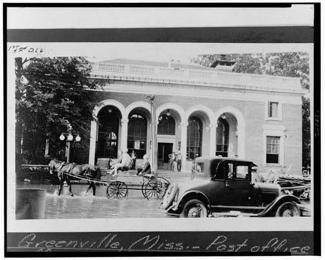 Photo:Greenville,Mississippi,MS,1927 Flood,Post Office